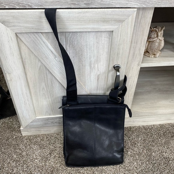 Carlo D' Santi Leather Front Flap Organizer Bag Tote Shoulder Newsboy RARE - Picture 5 of 15